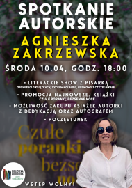 Spotkanie autorskie — Agnieszka Zakrzewska w Bibliotece